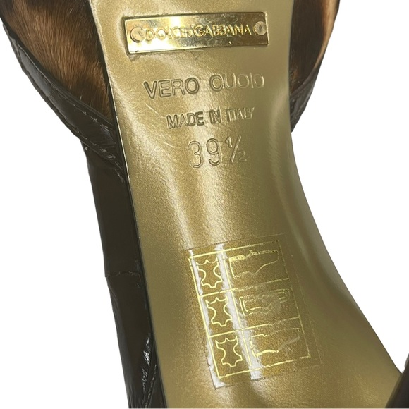 Dolce & Gabbana D&G ☻ Leopard Print Pony Hair Ankle Strap Pointy Toe Heels ☻ 9M - Picture 15 of 16